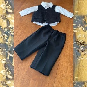 Black and white suit